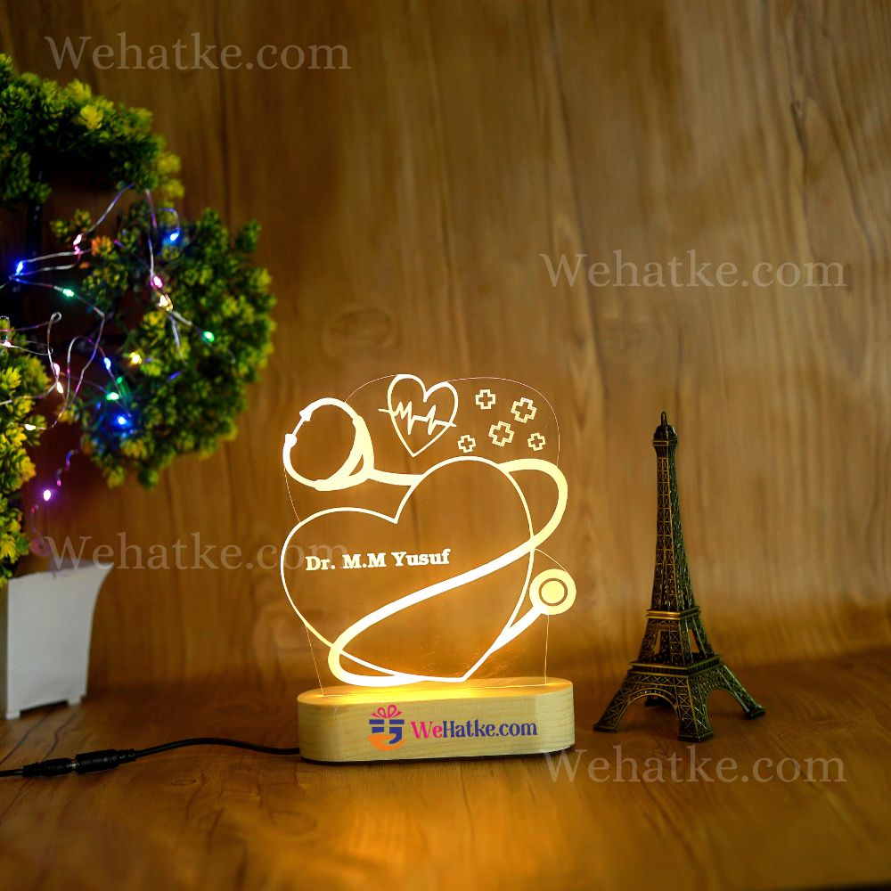 Customized Heart doctor LED lamp with name