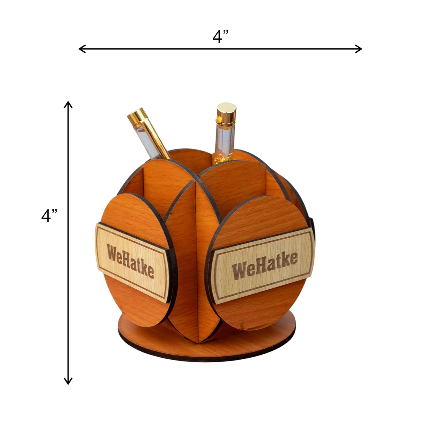 Corporate Wooden Desk Organizer with Clock & Card Holder