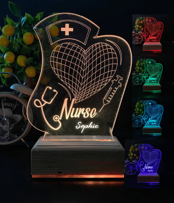 Customized Nurse led lamp with name