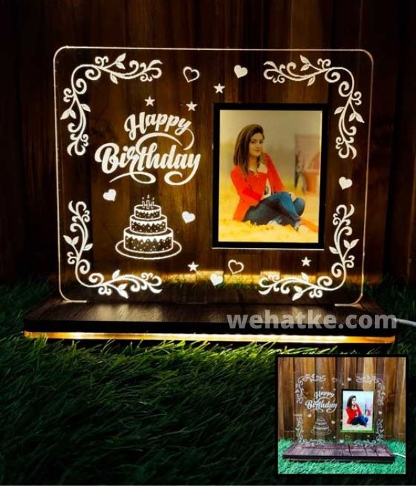 Customized Happy birthday photo Illusion Lamp