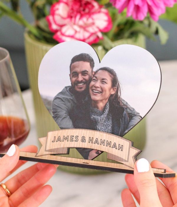 Customized Table Top Heart frame with name & photos