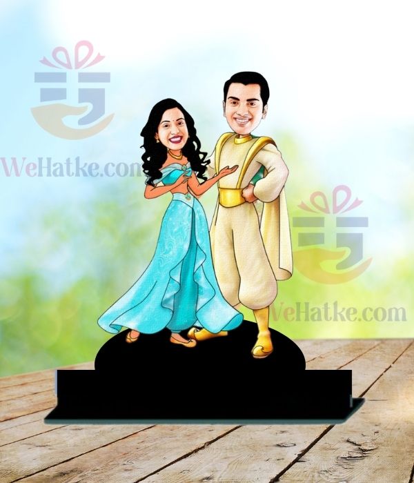Customized Aladdin and jasmine caricature