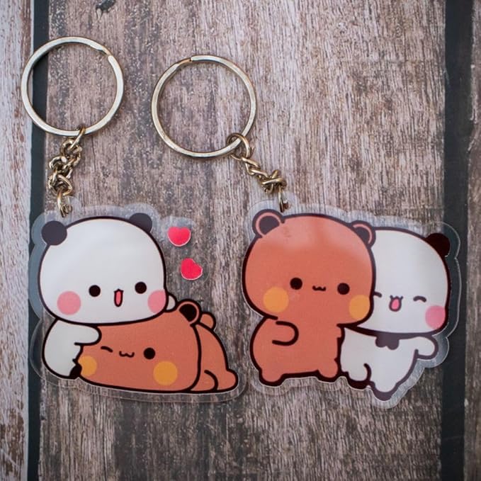 Cute Couple Bubu Dubu Keychain Combo of 4