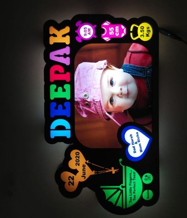 Customized Led Photo Frame for New Born Baby