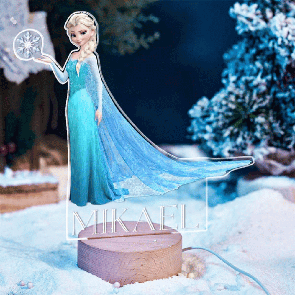Personalized Elsa Name Lamp With Name