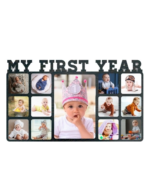 Customized first year photo frame for new born baby
