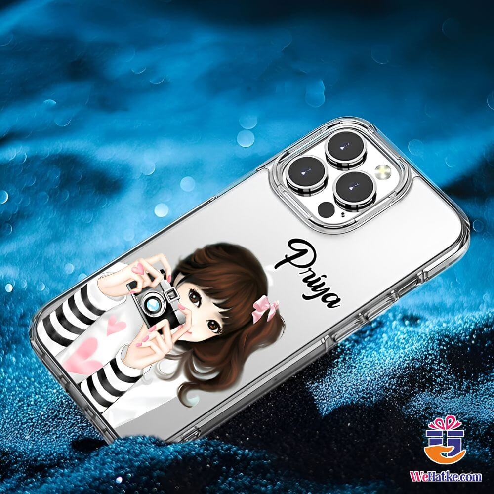 Customized Back Case cute Girl with camera