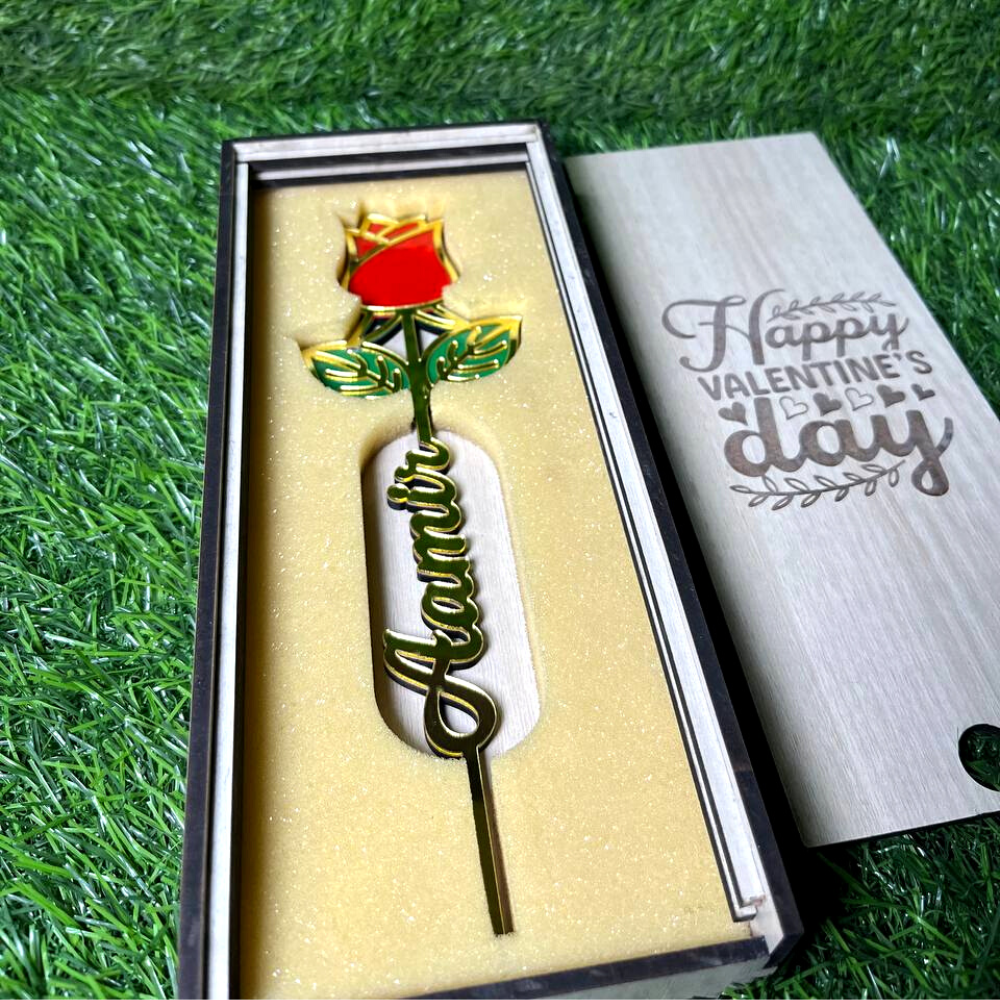 Customized golden Rose with any Name for Couple on Valentine, anniversary