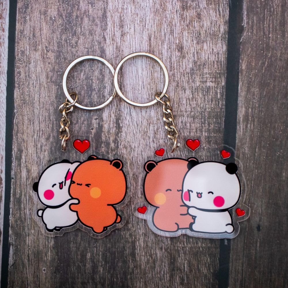 Cute Couple Bubu Dubu Keychain Combo of 4