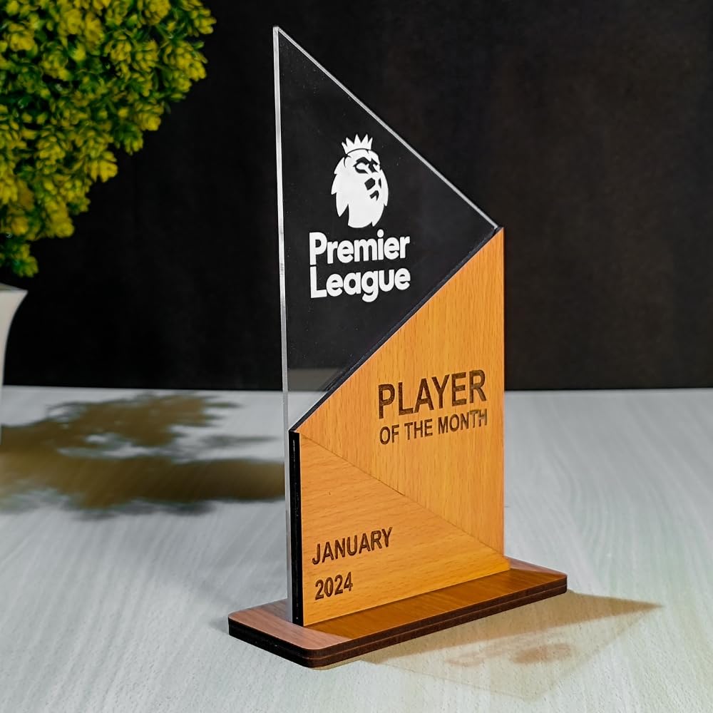 Corporate Wooden & Acrylic Trophy – Player of the Month Award