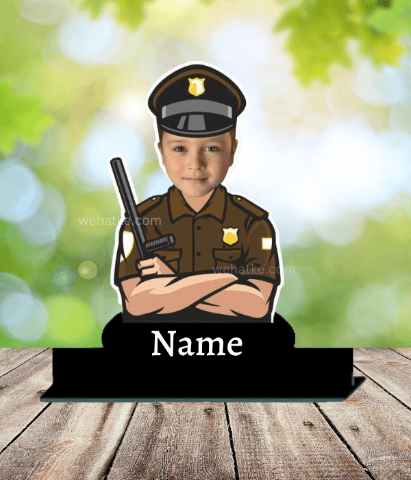 Customized Caricature with Indian police dress