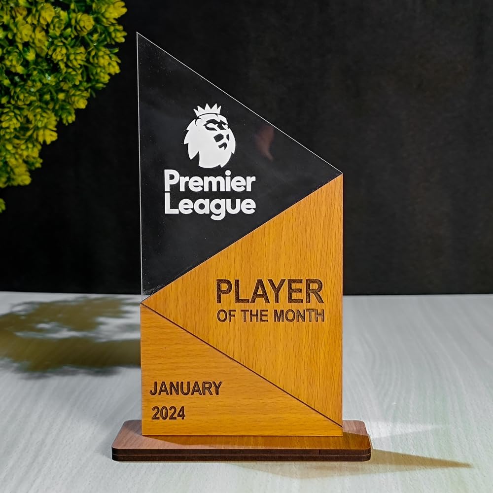 Corporate Wooden & Acrylic Trophy – Player of the Month Award