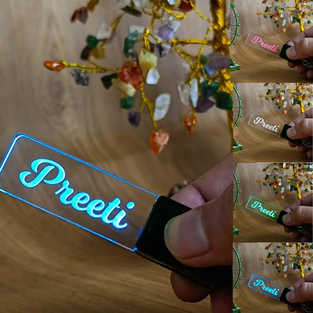 Customized Rechargeable Light Keychain With Name