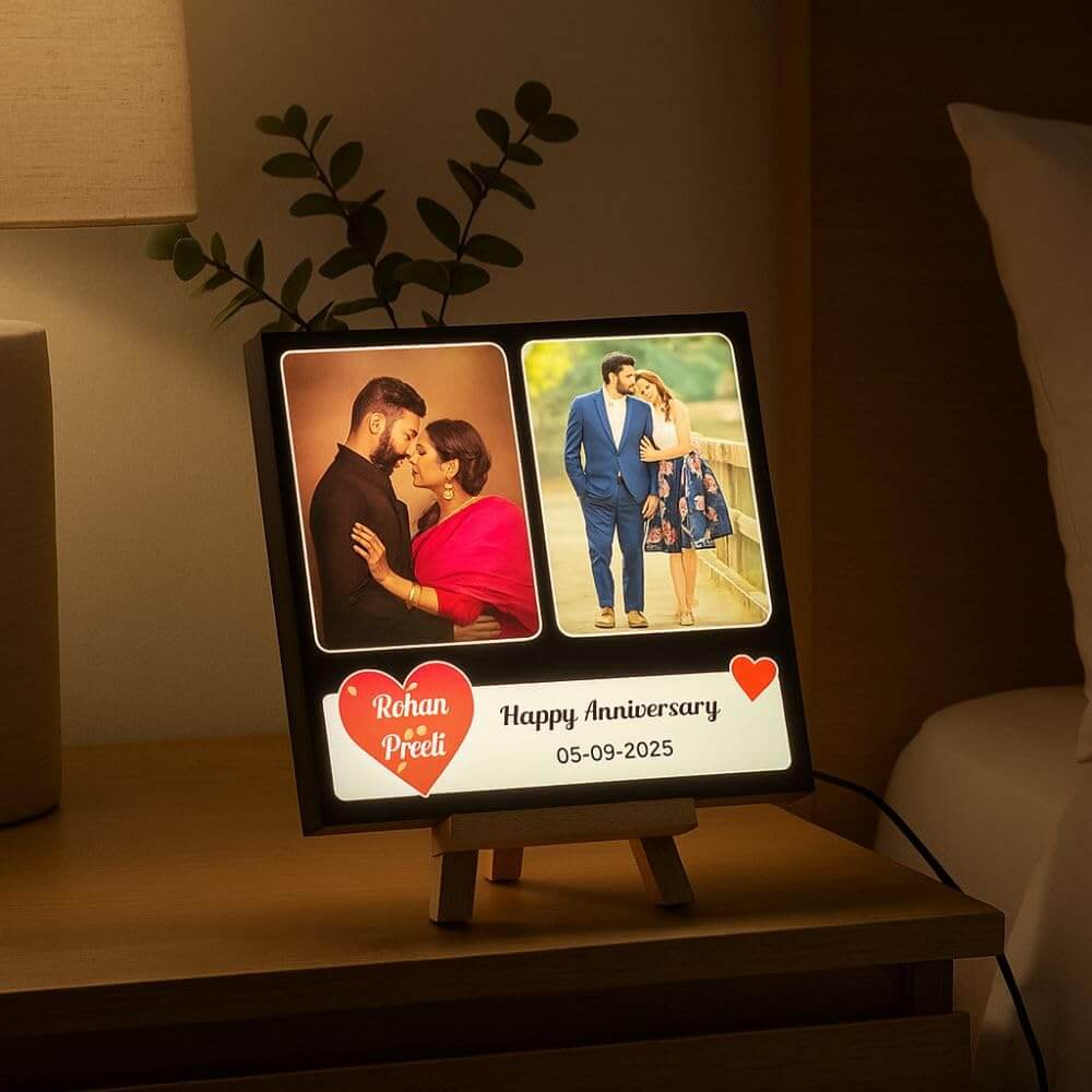 Customized LED Photo Frame with Multiple Light Modes | Anniversary Gift For Couples