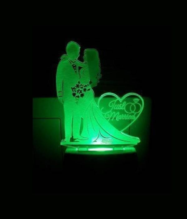 Customized 3d couple illusion multicolor night lamp lamp with plug