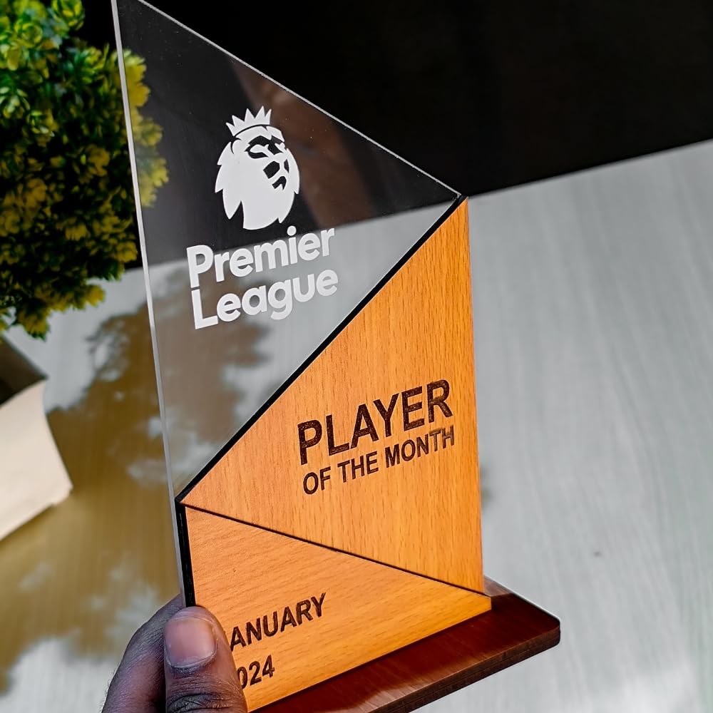 Corporate Wooden & Acrylic Trophy – Player of the Month Award