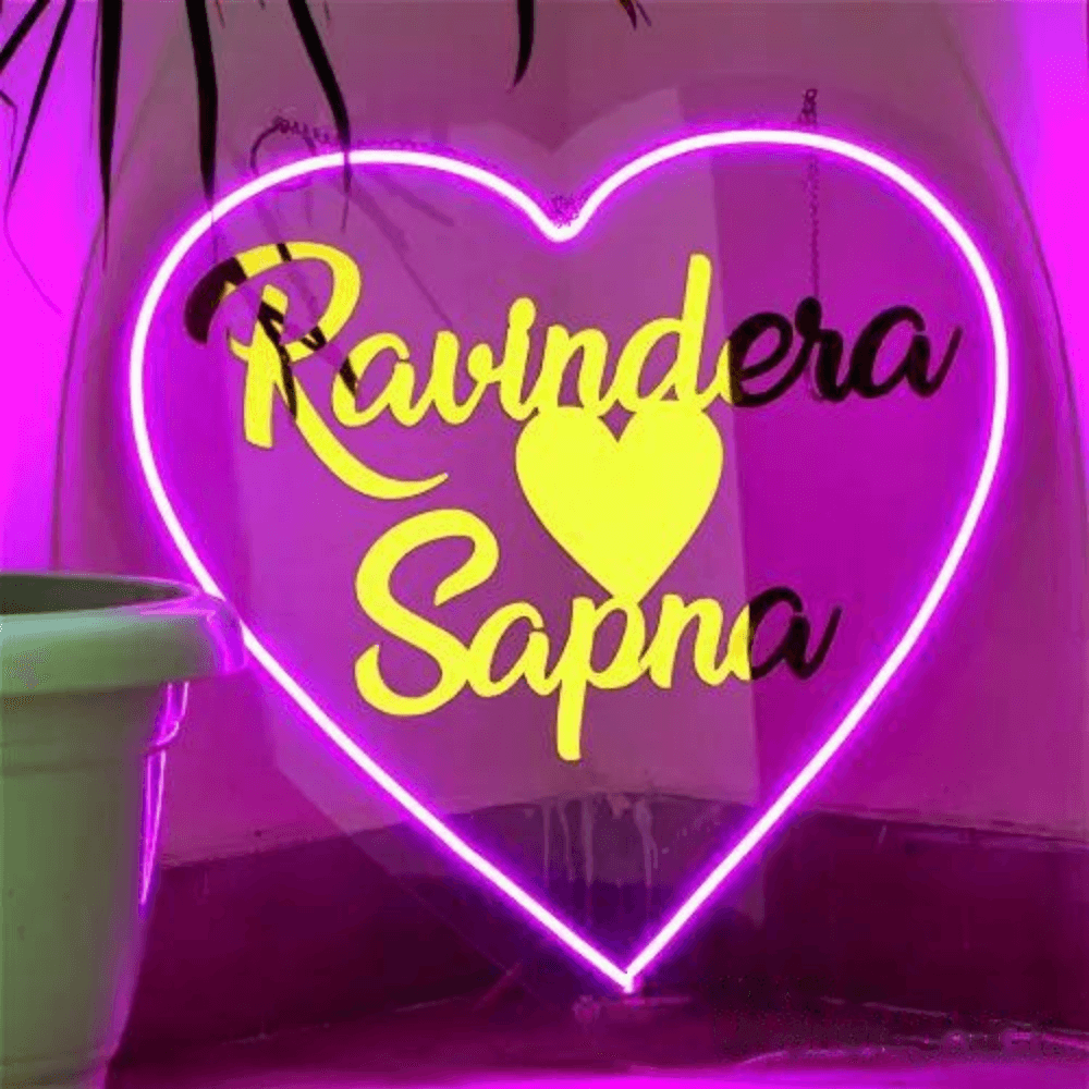 Customized Heart Shape Neon Wall Haning