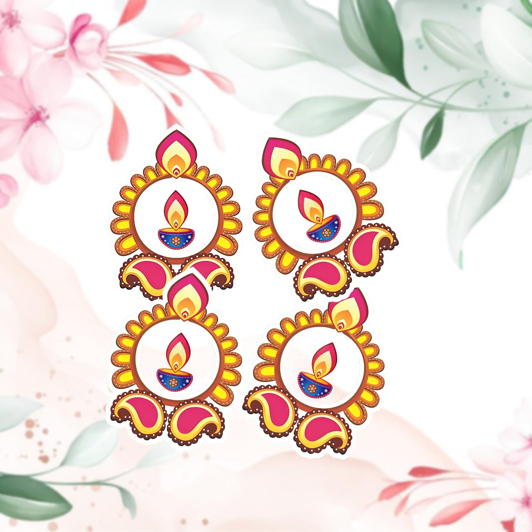 Paper Hanging Rangoli Deepak for Diwali Decoration Pack Of 5
