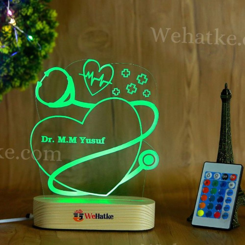 Customized Heart doctor LED lamp with name