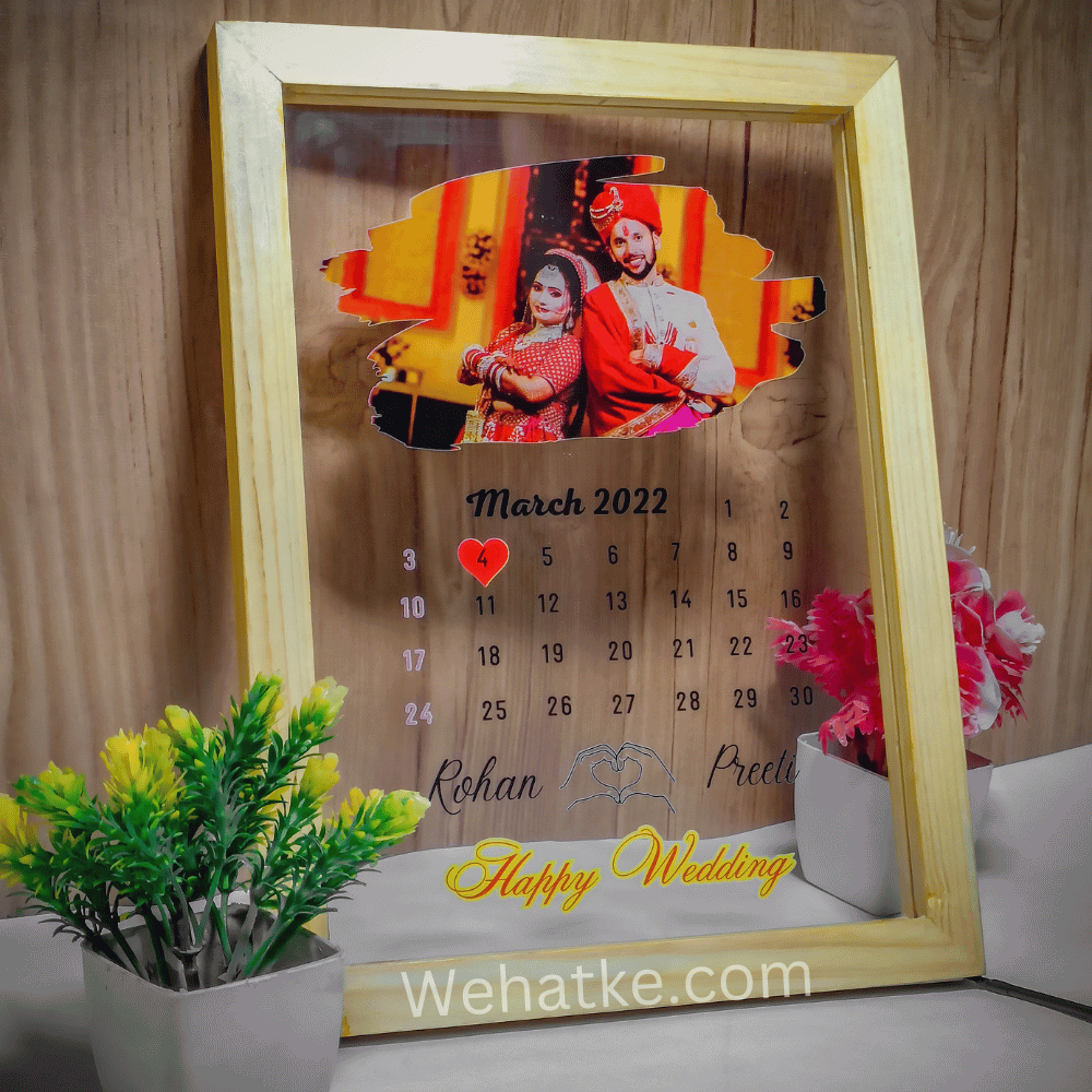 Customized UV Printed Calendar Frame for couple