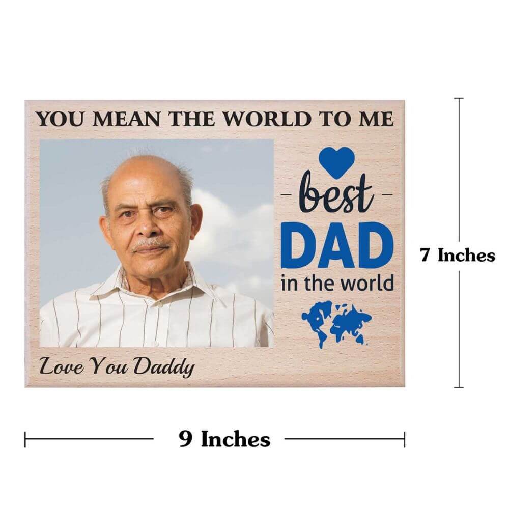 Personalized Wooden Photo Frame Gift for Dad