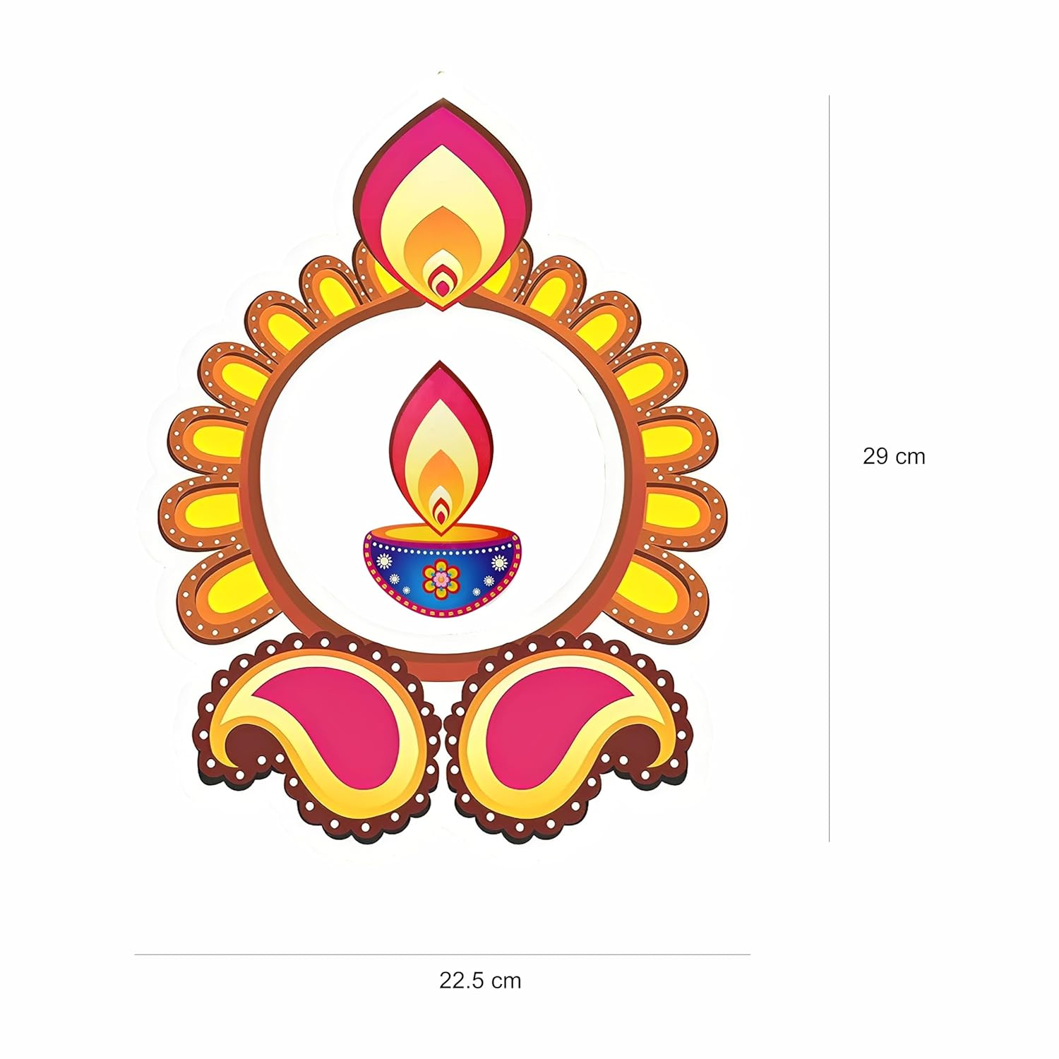 Paper Hanging Rangoli Deepak for Diwali Decoration Pack Of 5