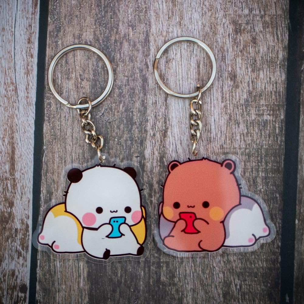 Cute Couple Bubu Dubu Keychain Combo of 4