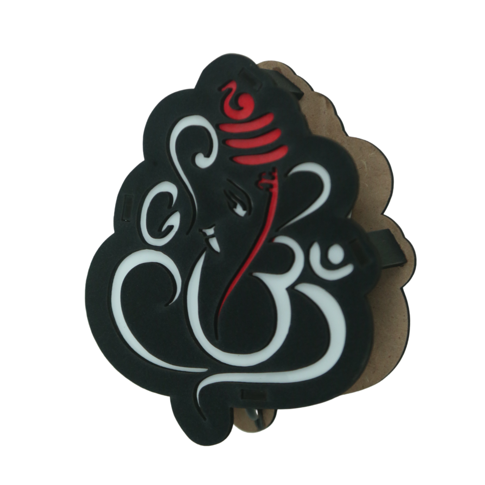 Wooden  Black Wall Lord Ganesha Shape decoration Led Light