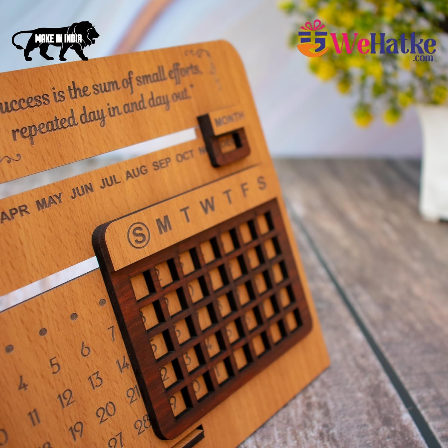 Corporate Wooden Perpetual Desk Calendar Office Gift