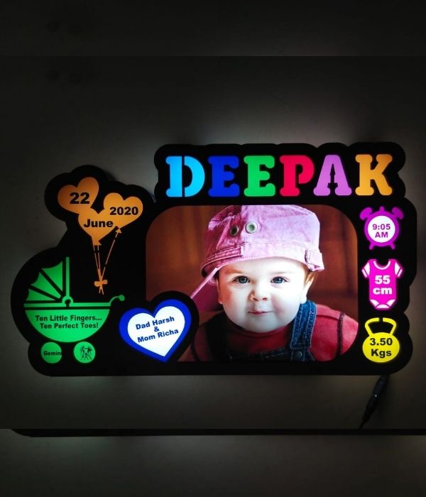Customized Led Photo Frame for New Born Baby