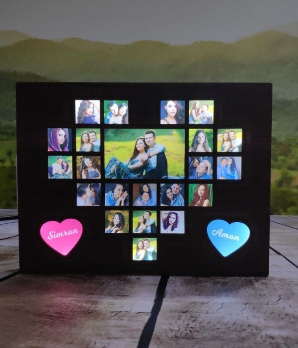 Customized LED couple frame with collage