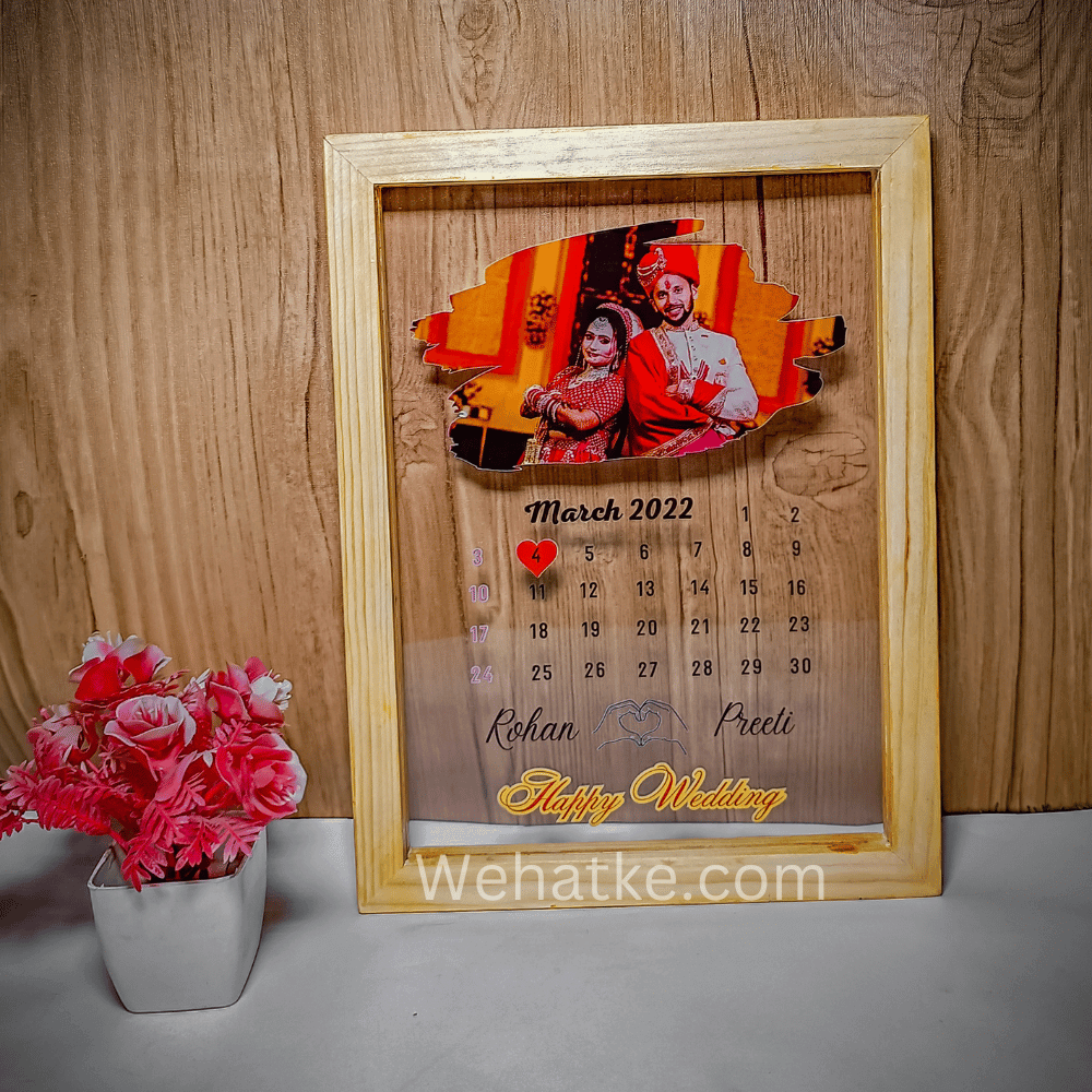 Customized UV Printed Calendar Frame for couple