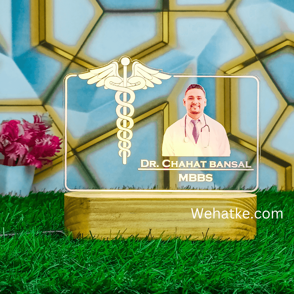 Customized 3D illusion lamp for Doctor With Name & Photo