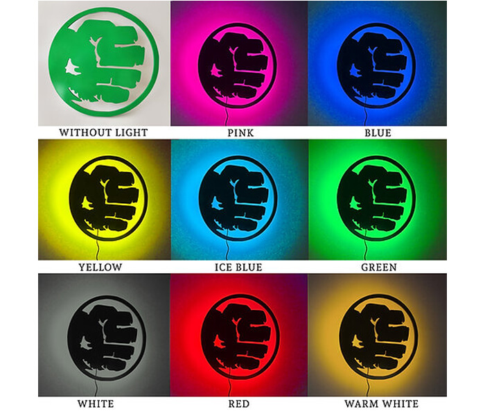 Customized Hulk Wall Decor LED Lamp