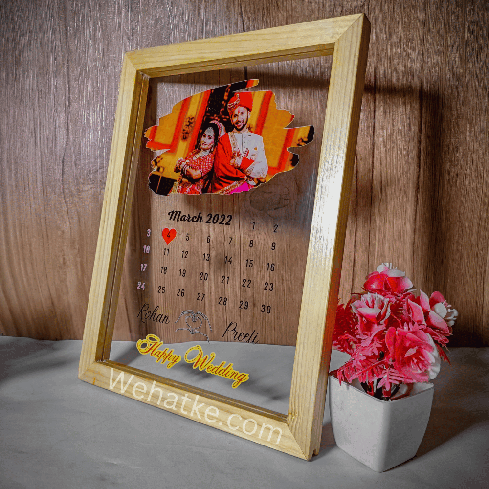 Customized UV Printed Calendar Frame for couple