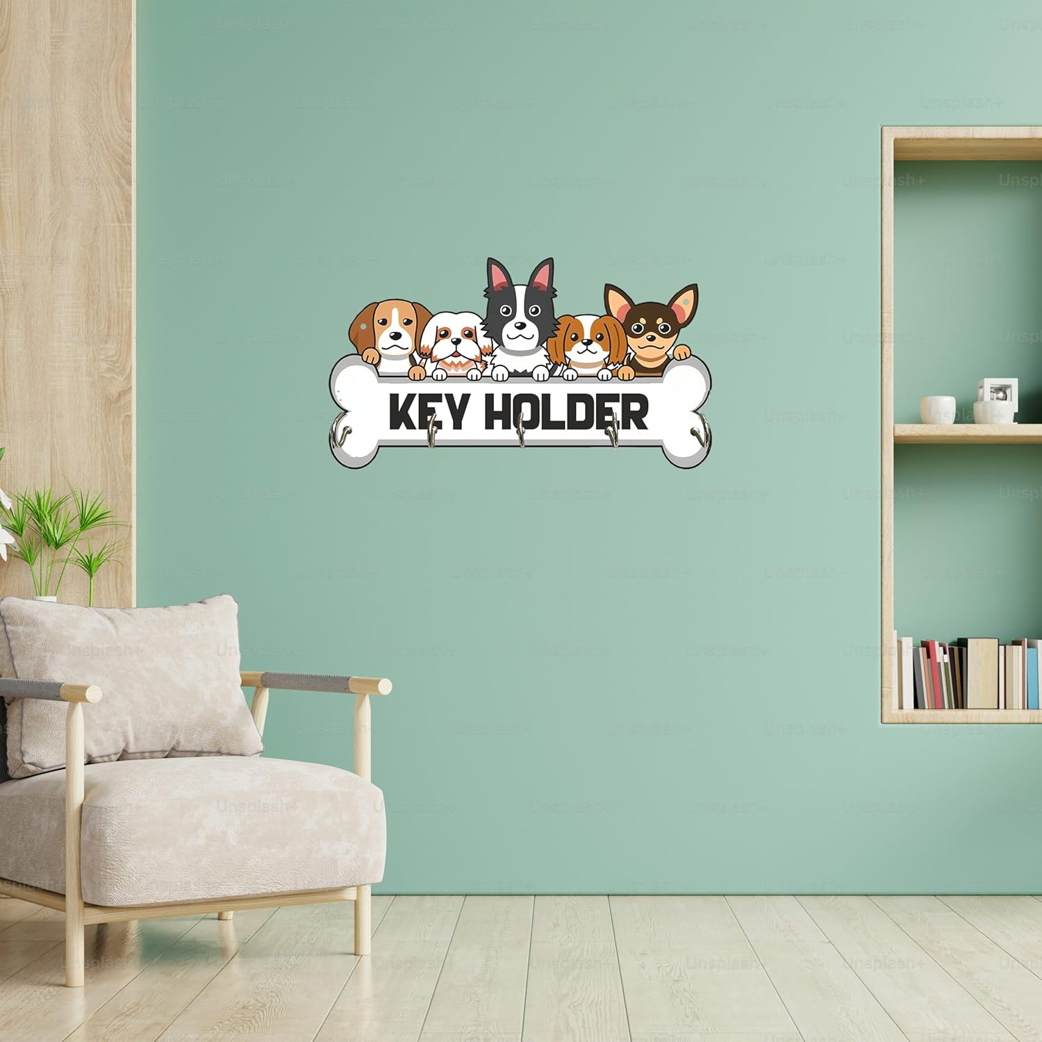 Dog's Wooden Key Holder