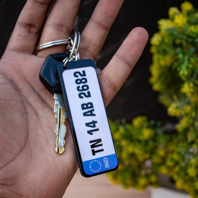Customized Sublimation Bike & Car Number Plate Keychain