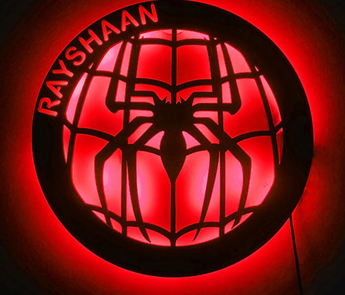 Customized Spiderman Circle Wall Hanging  LED Frame