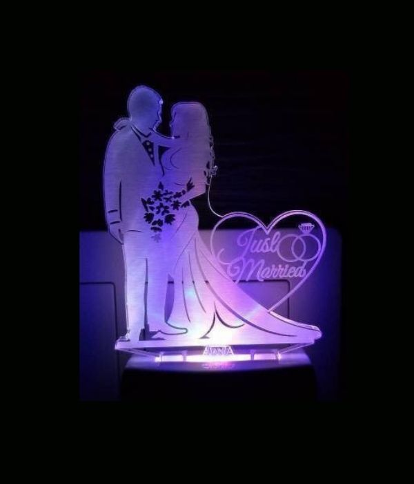 Customized 3d couple illusion multicolor night lamp lamp with plug