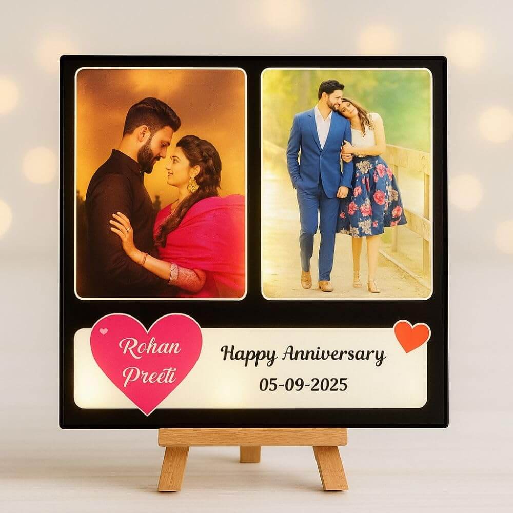Customized LED Photo Frame with Multiple Light Modes | Anniversary Gift For Couples