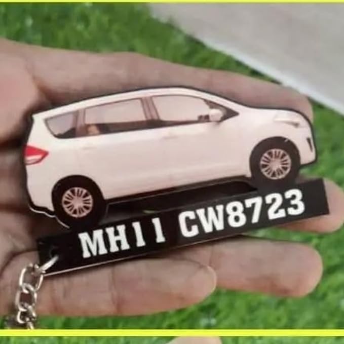 Customized car keychain with photo and number