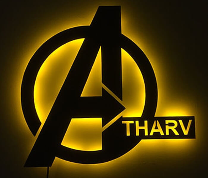 Customized Avengers Wall Hanging LED Frame with Name